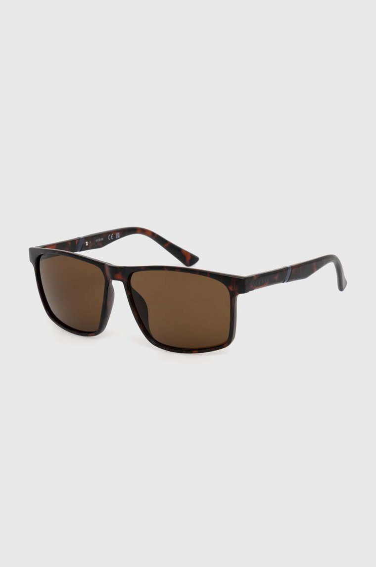 Guess okulary przeciwsłoneczne męskie kolor brązowy GF0255 52E