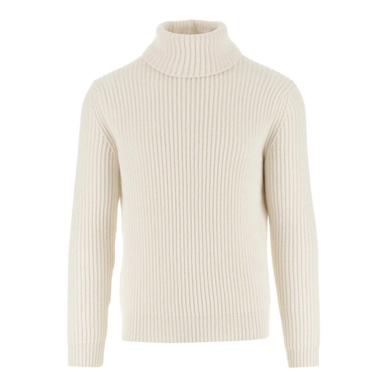 Kaszkmirowy Sweter z Golfem - Biały Malo