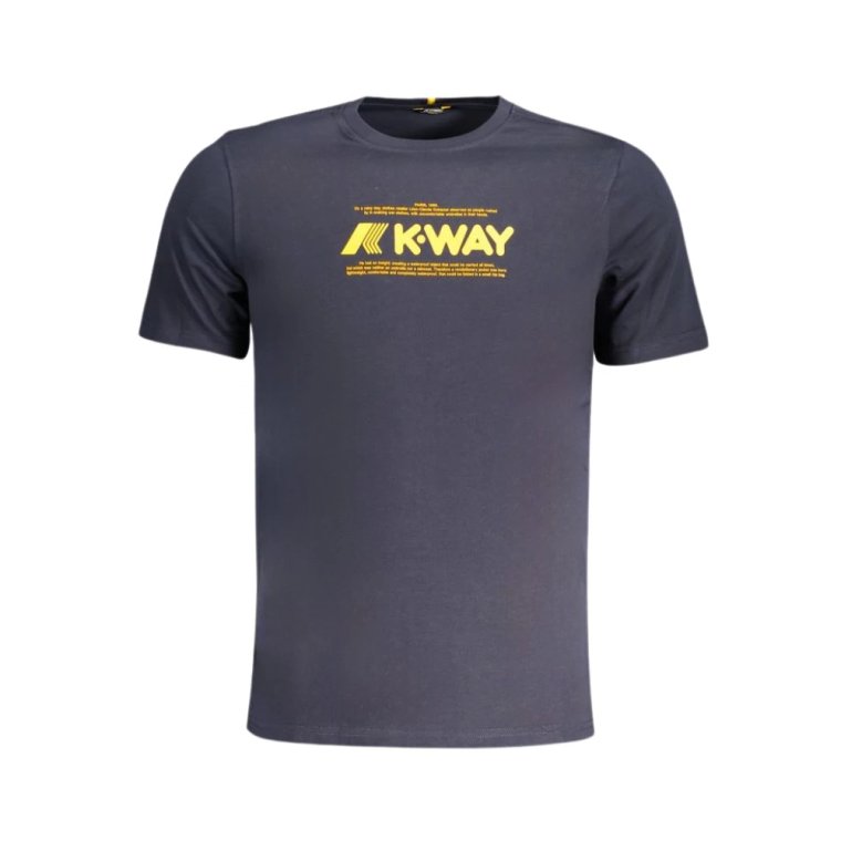 Niebieski Bawełniany T-shirt z nadrukiem logo K-Way