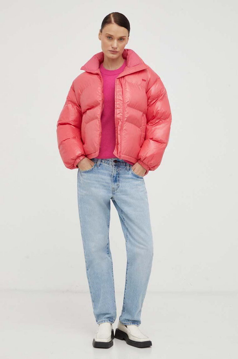 Levi's kurtka damska kolor różowy zimowa