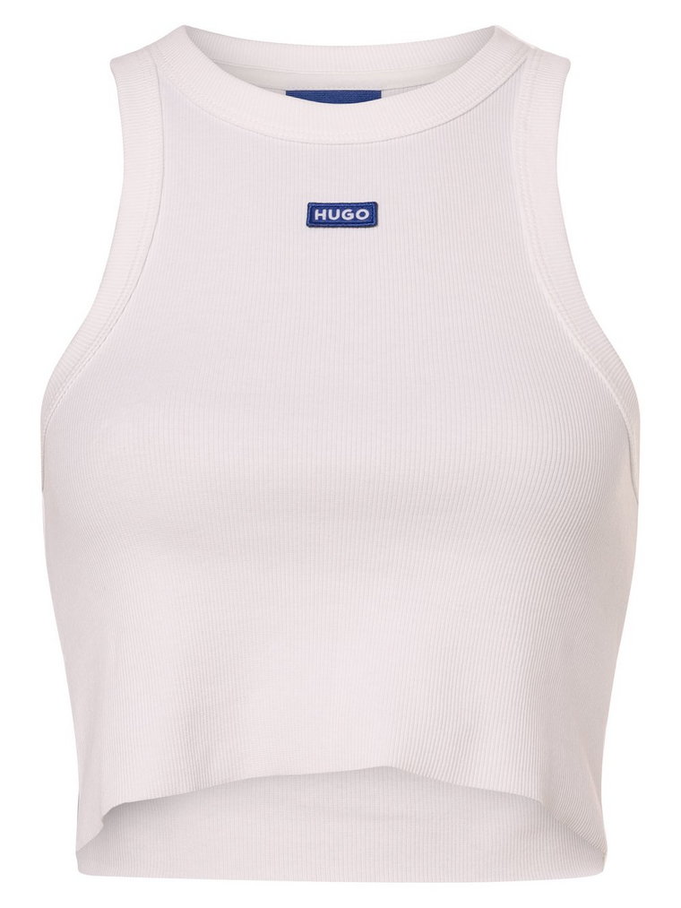 HUGO BLUE Top damski - Baby Tank_B Kobiety Bawełna biały jednolity, S