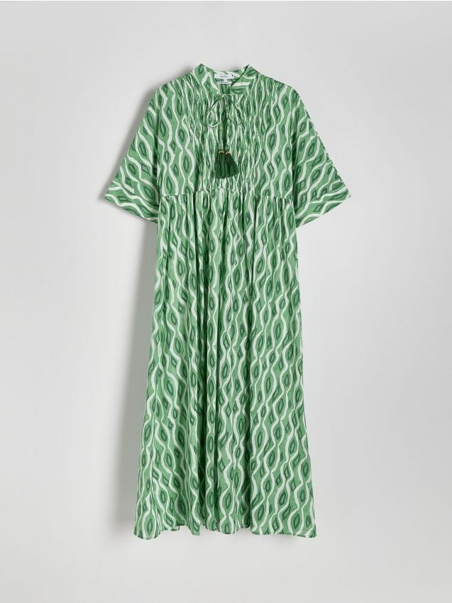 Reserved - Bawełniana sukienka oversize - zielony