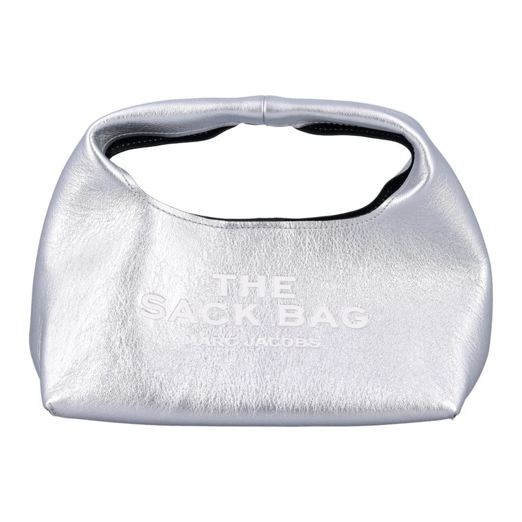 Srebrna Metaliczna Mini Sack Torebka Marc Jacobs