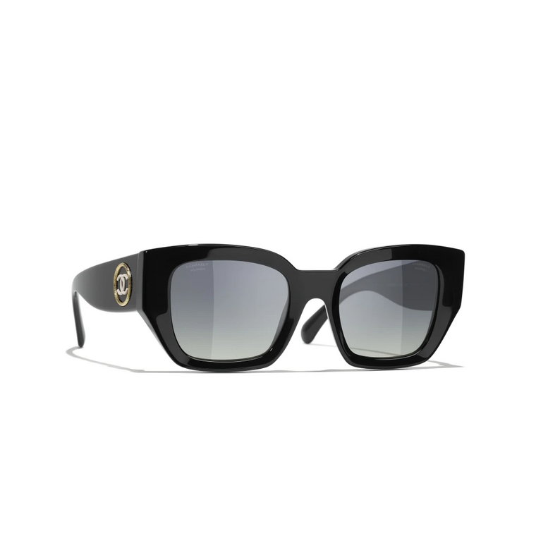 Czarne okulary przeciwsłoneczne z akcesoriami Chanel