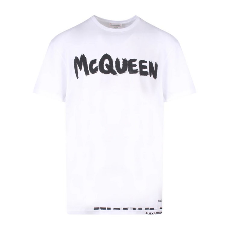 Koszulka z nadrukiem Graffiti z bawełny dla mężczyzn Alexander McQueen