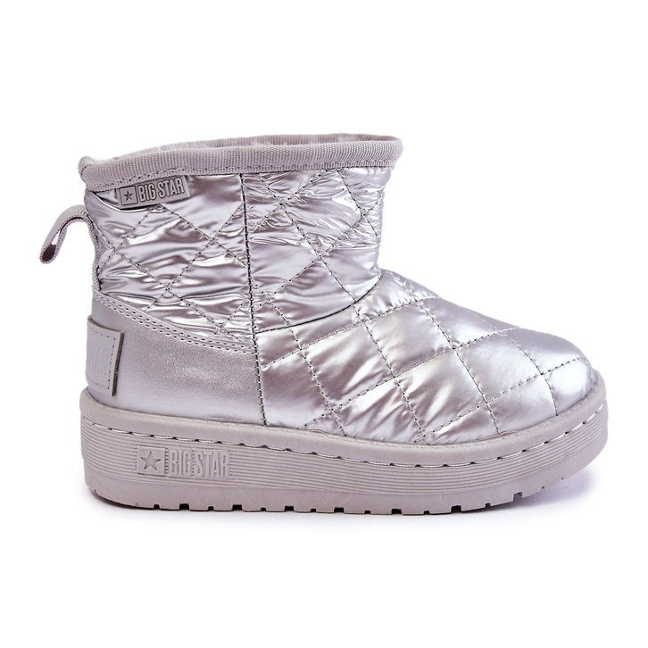 BIG STAR SHOES Dziecięce Ocieplane Botki Śniegowce Big Star KK374241 Srebrne srebrny