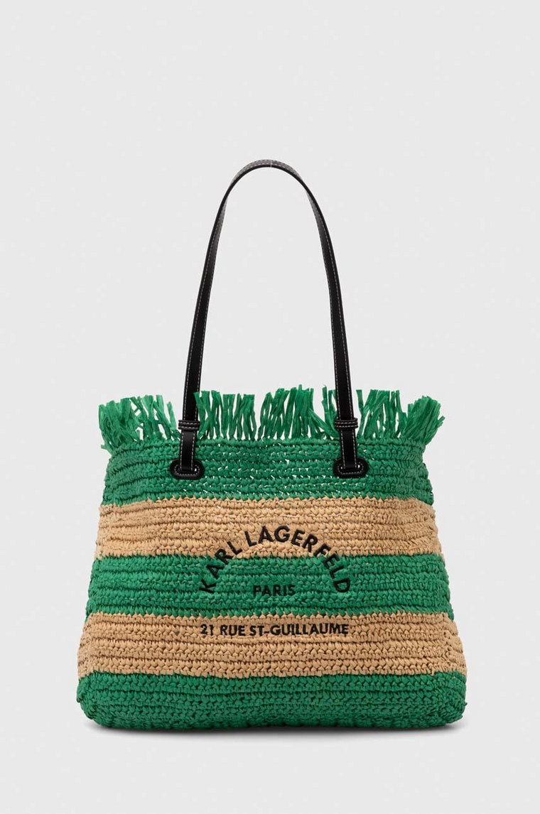 Karl Lagerfeld torba plażowa kolor zielony