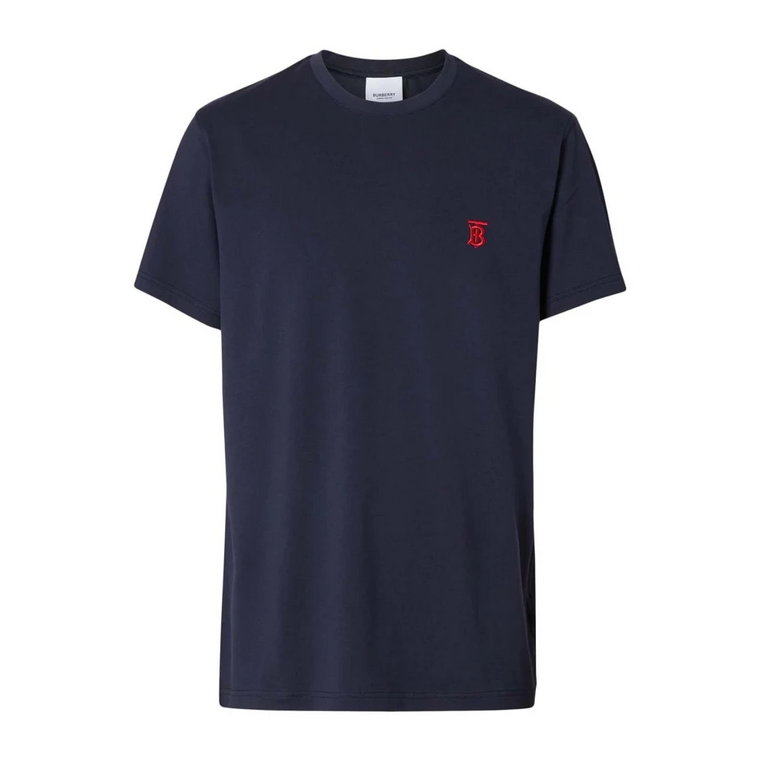 Koszulka z haftowanym logo - Niebieska Burberry