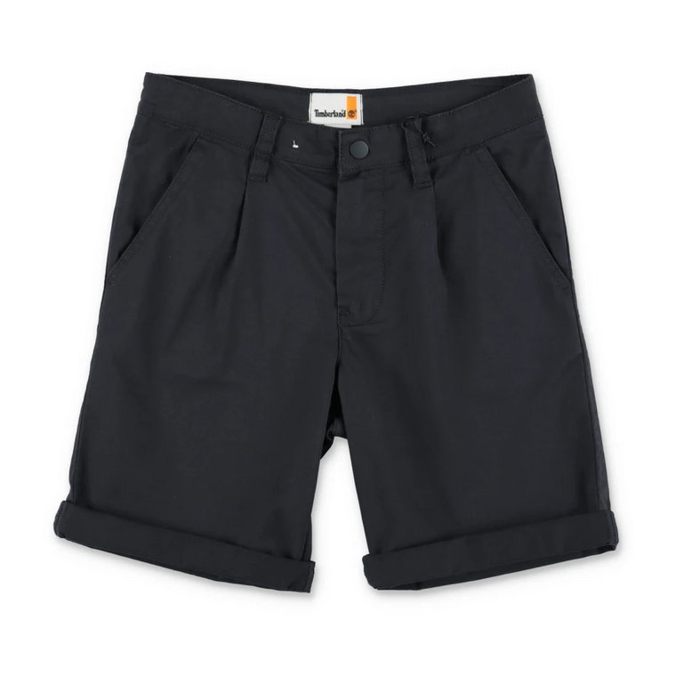 Timberland shorts blu in gabardine di cotone bambino|Blue cotton gabardine boy Timberland shorts Timberland