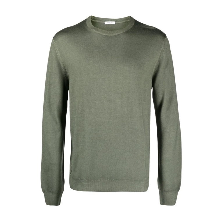 Zielony Sweter z Okrągłym Dekoltem Boglioli