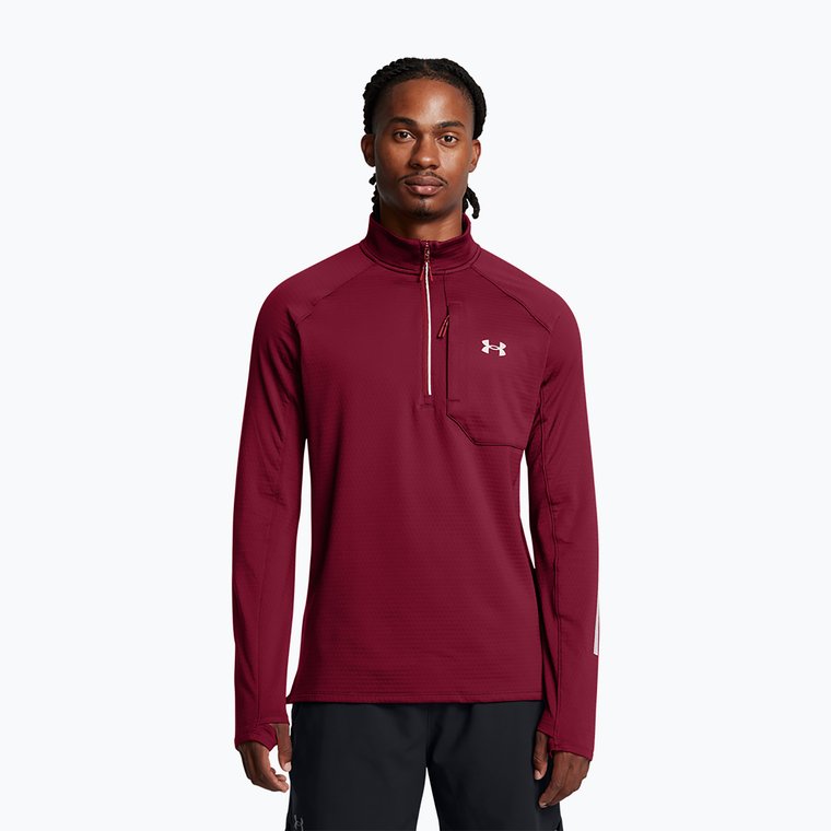 Bluza do biegania męska Under Armour Launch Elite CW Half Zip cardinal/reflective