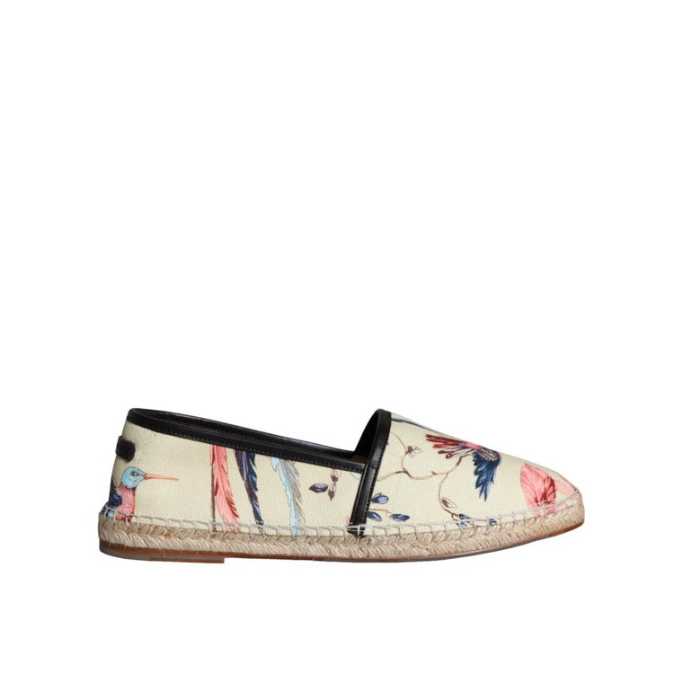 Beżowe Espadryle Slip-On z Kanwy Dolce & Gabbana