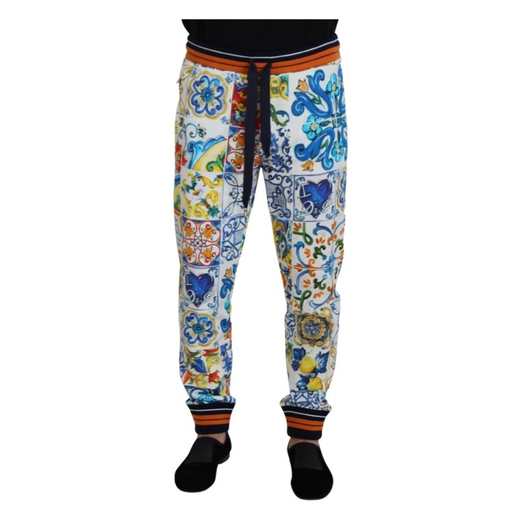 Wielokolorowe Majolika Print Sweatpants Dolce & Gabbana