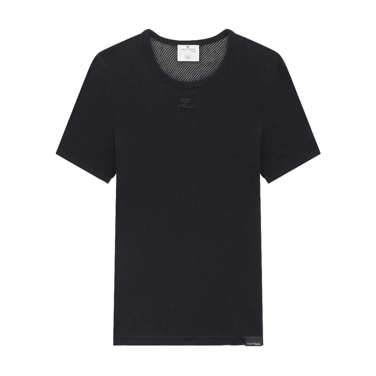 Czarna Koszulka Meshowa dla Mężczyzn Courrèges