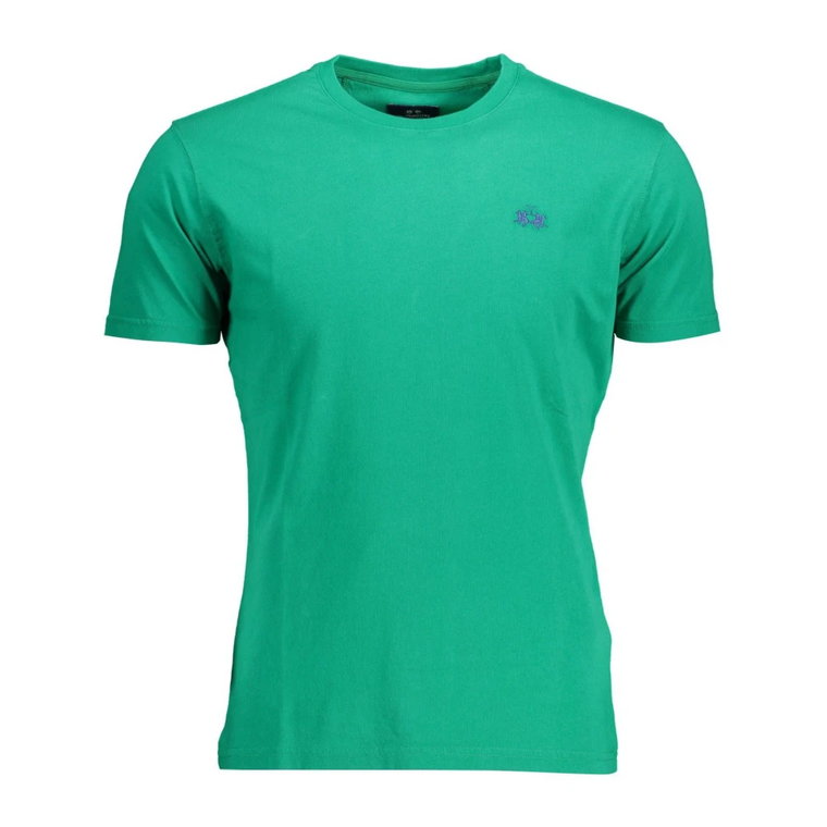 Zielony T-shirt z Bawełny, Krótki Rękaw, Regularny Krój La Martina