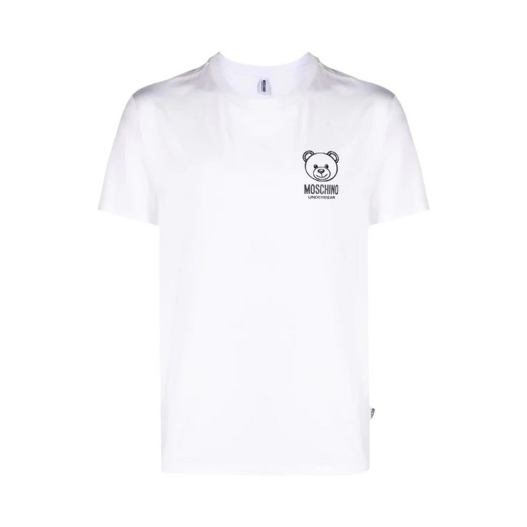 Biała koszulka z logo Teddy Bear Moschino