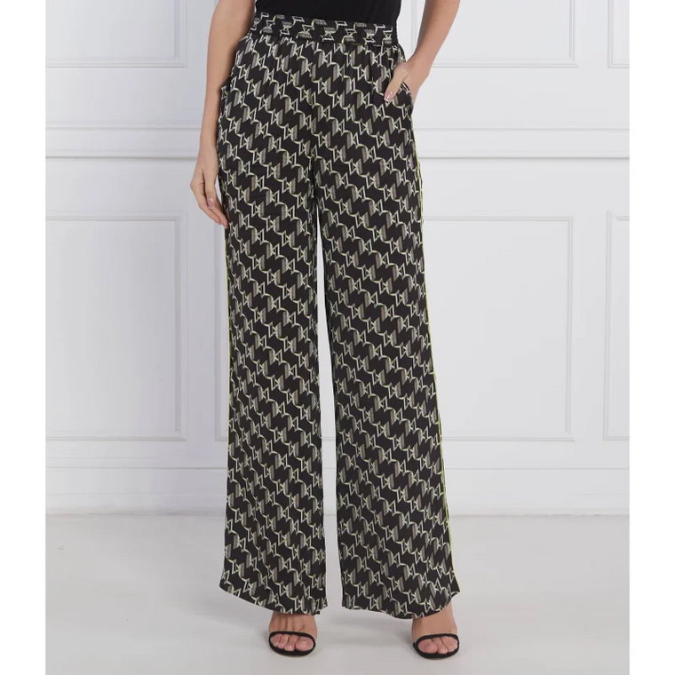 Karl Lagerfeld Spodnie PRINTED MONOGRAM | flare fit | high waist