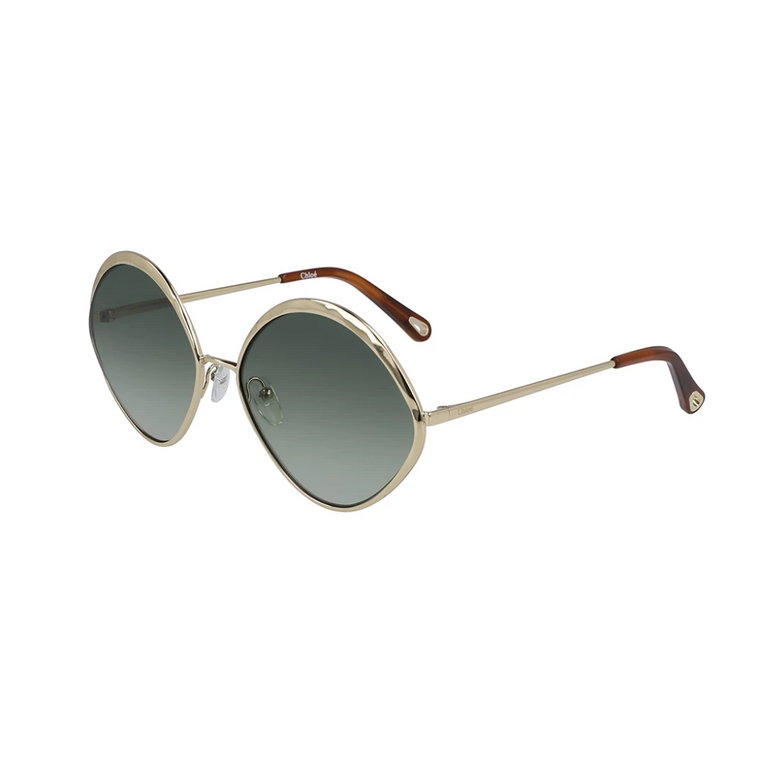 Stylowe niebieskie metalowe okulary przeciwsłoneczne Chloé
