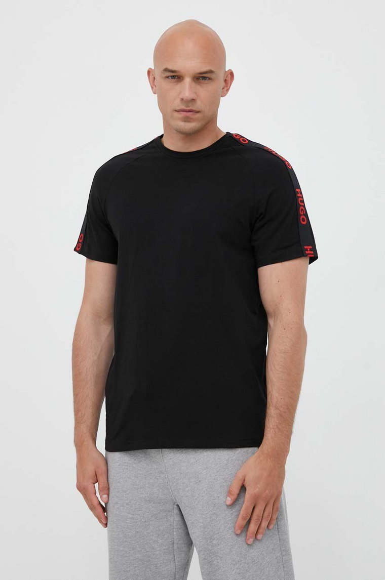 HUGO t-shirt lounge kolor czarny z aplikacją 50504270