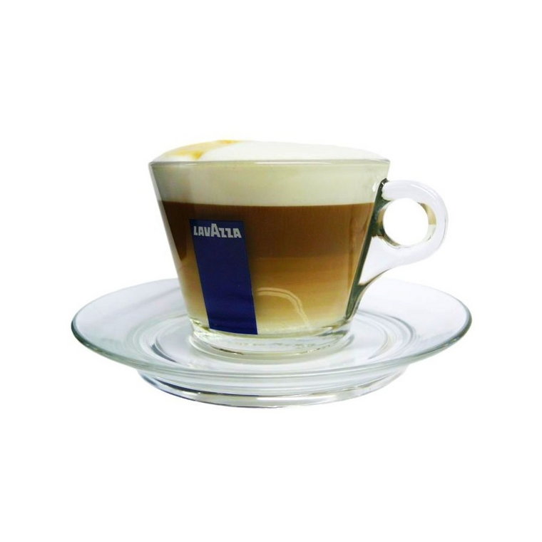 Lavazza - filiżanka szklana + podstawka cappuccino - 150 ml kod: 20002004+2005