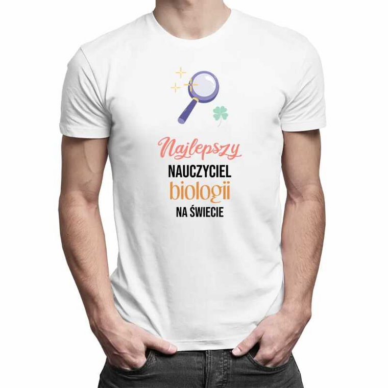 Najlepszy nauczyciel biologii na świecie - męska koszulka na prezent dla nauczyciela