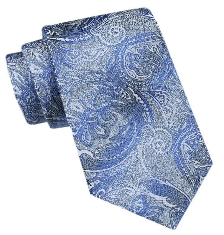 Modny Krawat Męski - Alties - Orientalny w Odcienie Niebieskiego