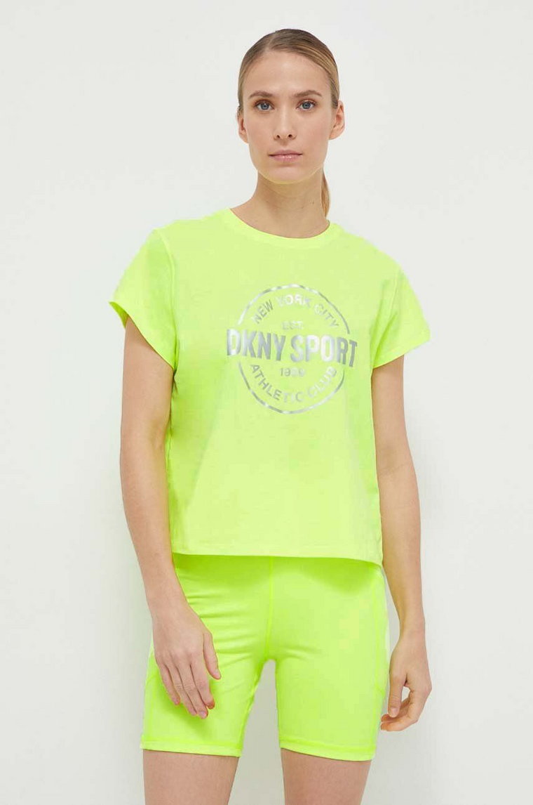 Dkny t-shirt bawełniany damski kolor żółty DP3T9563