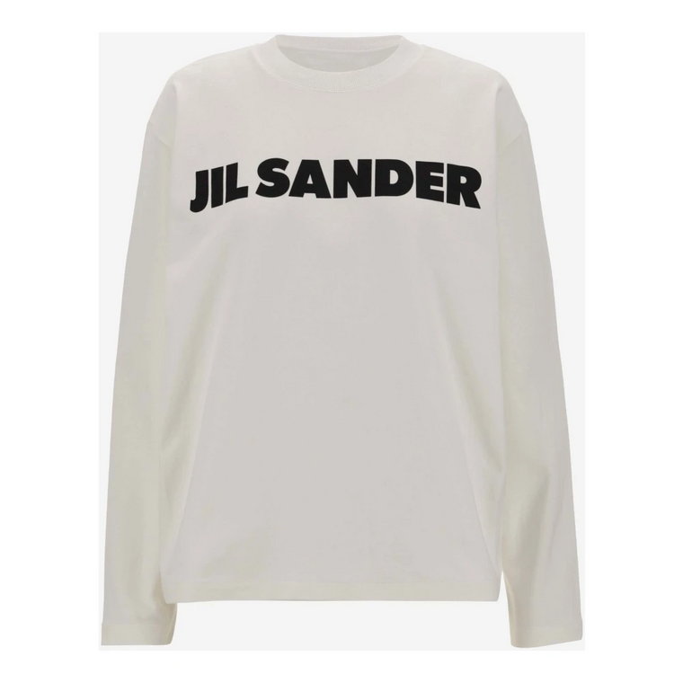 Bawełniany sweter z logo Jil Sander