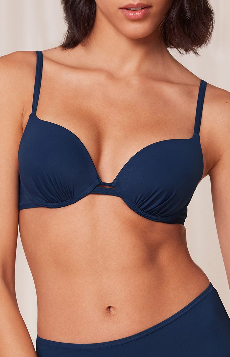 Triumph góra stroju kąpielowego usztywniane miseczki typu push-up Summer Mix &amp; Match WHU 01 sd 10214740-00RA, Kolor granatowy, Rozmiar 36B, Triumph