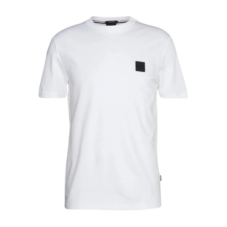 Biała T-shirt z Okrągłym Dekoltem Hugo Boss