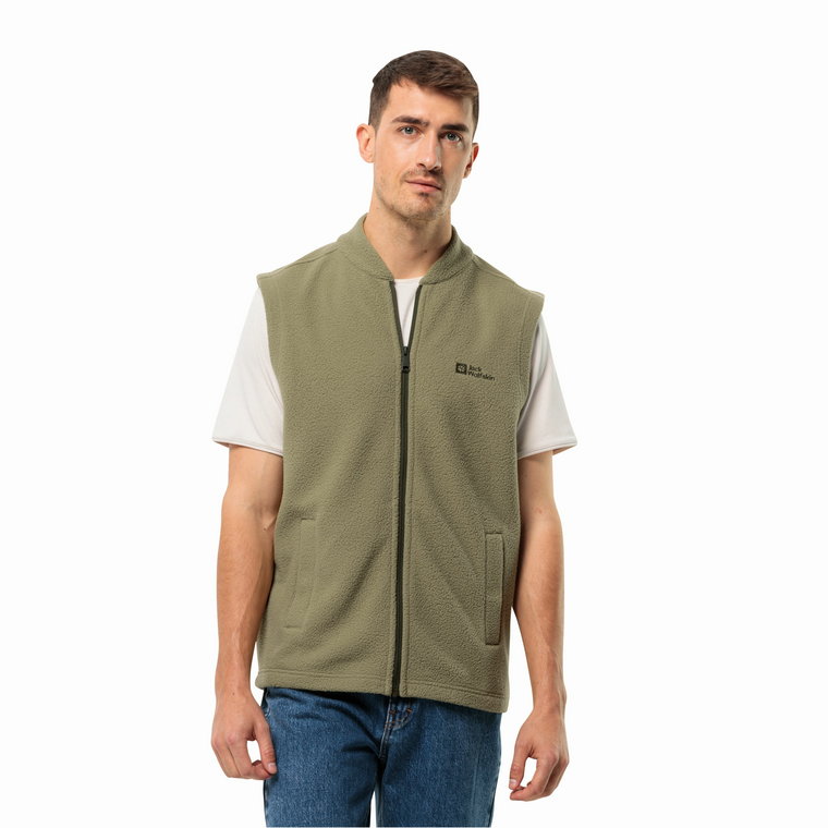 Męska kamizelka polarowa Jack Wolfskin LIGHT CURL VEST M bay leaf - S