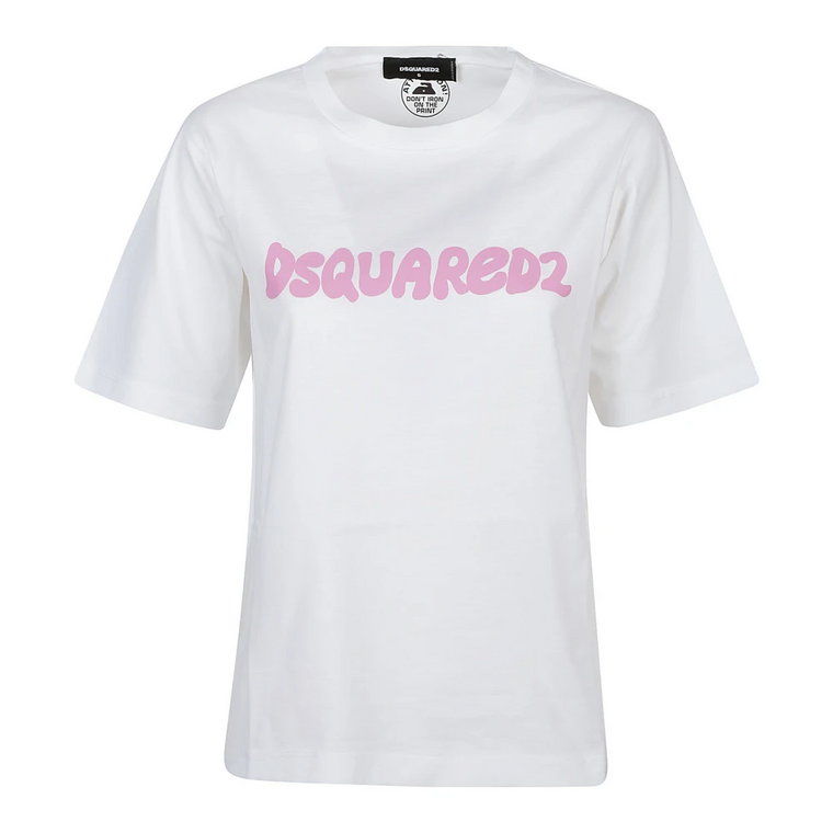 Biała Easy Fit T-Shirt Dsquared2