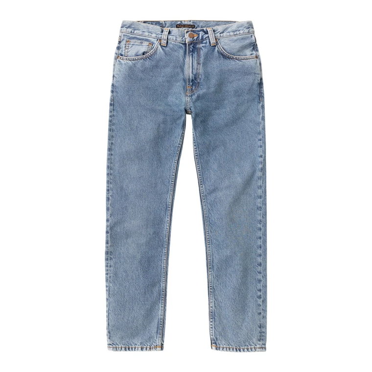 Męskie proste niebieskie jeansy Nudie Jeans