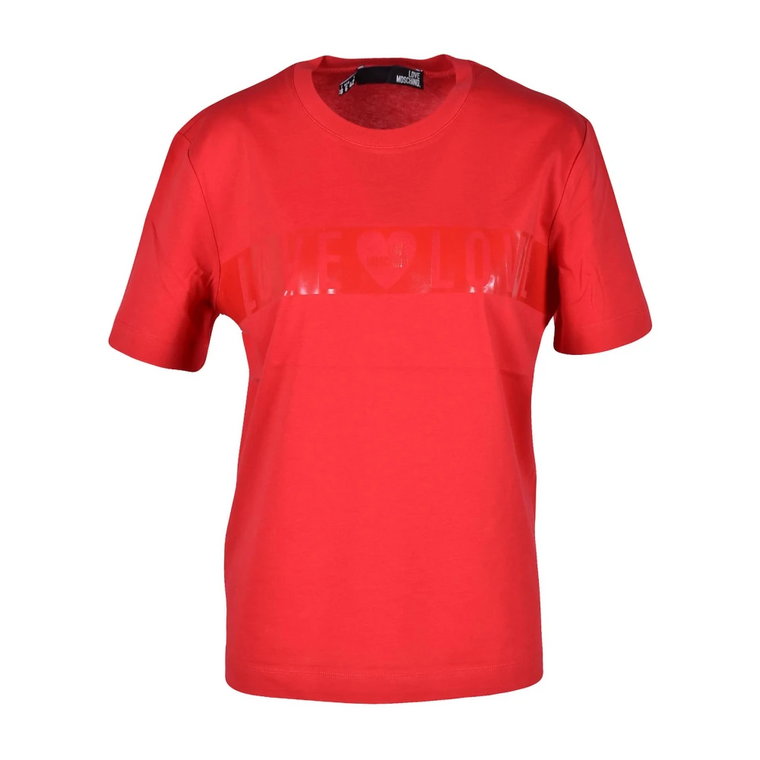 Czerwona Bawełniana Koszulka, Kolekcja Love Moschino Love Moschino