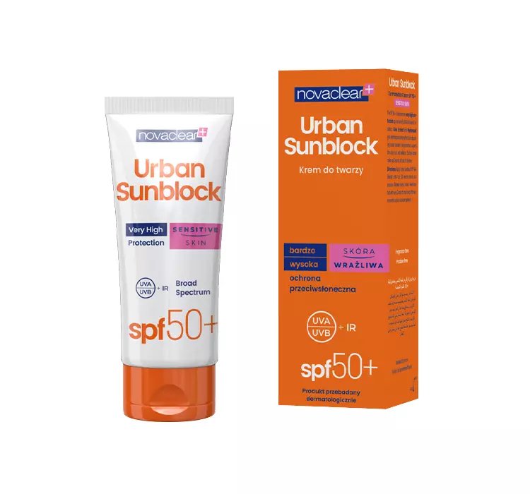 NOVACLEAR URBAN SUNBLOCK OCHRONNY KREM DO TWARZY SPF50+ DLA SKÓRY WRAŻLIWEJ 40ML