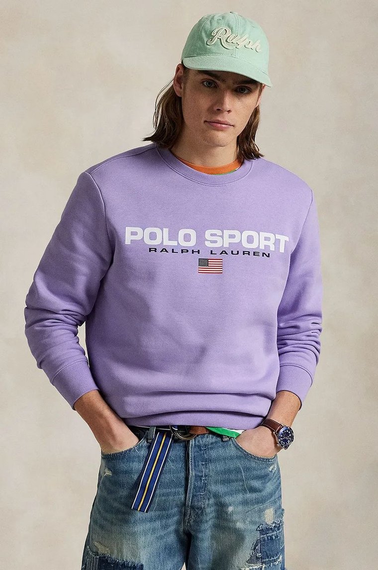 Polo Ralph Lauren bluza męska kolor fioletowy z nadrukiem 710835770