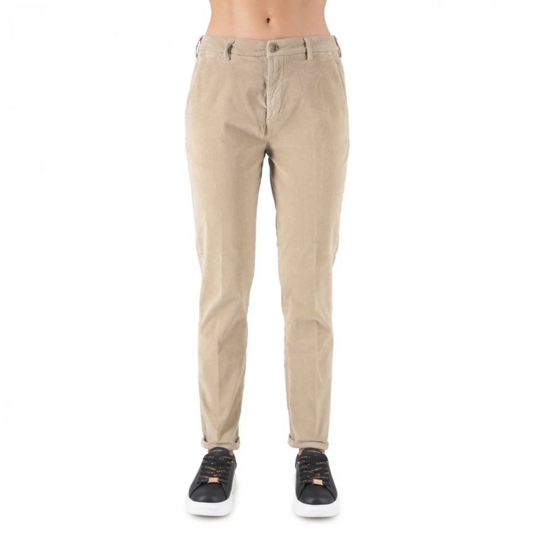 Beżowe Spodnie Chino Oxford Briana 40Weft