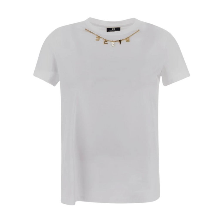 Bawełniana Chain T-Shirt Elisabetta Franchi