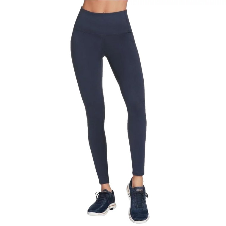 Skechers Go Walk High Waisted Legging W03LG30B-NVY, Damskie, Granatowe, leginsy, nylon, rozmiar: M