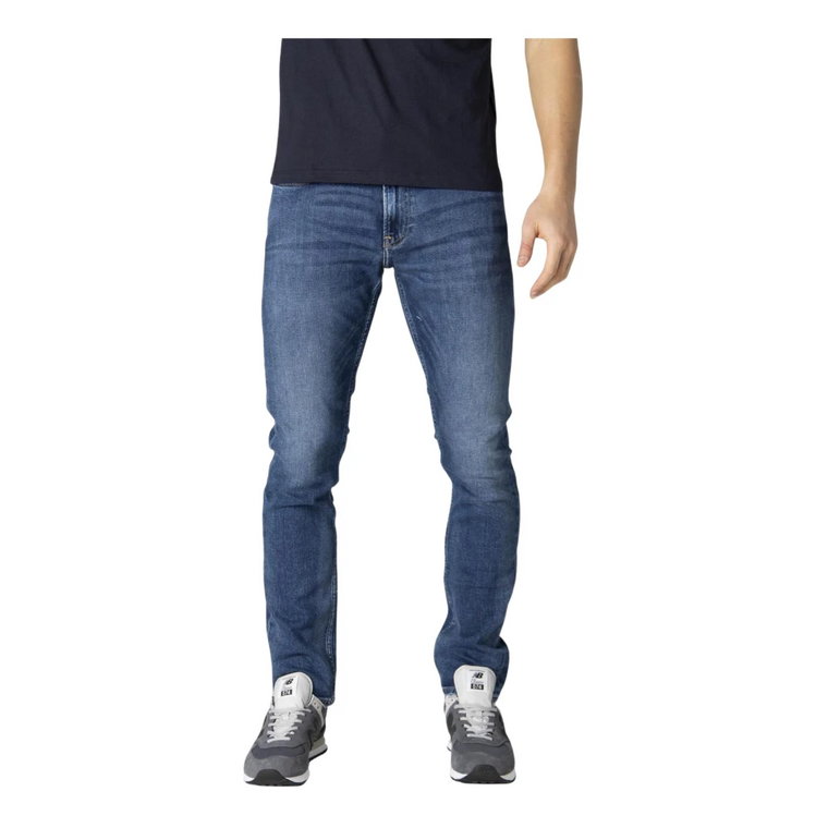 Męskie Niebieskie Spodnie z Zamkiem i Guzikiem Calvin Klein Jeans