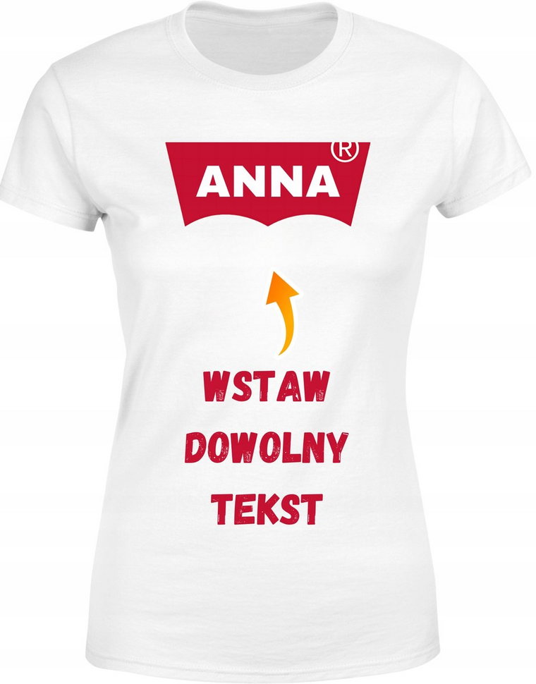 Koszulka damska z nadrukiem dowolnym własnym napisem parodia modny t-shirt