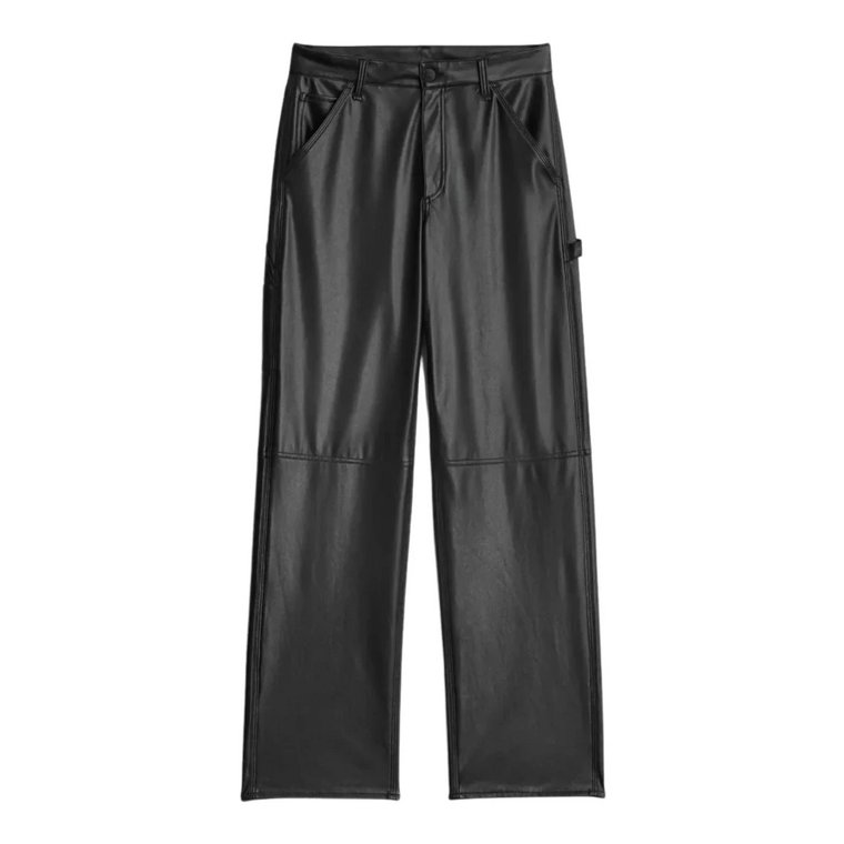 Czarne Spodnie ze Sztucznej Skóry Rag & Bone