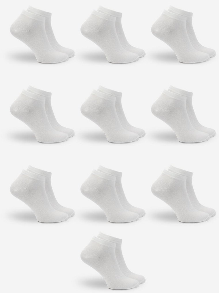 Zestaw 10 Par Niskich Skarpet Męskich Białych Urban Socks No Logo