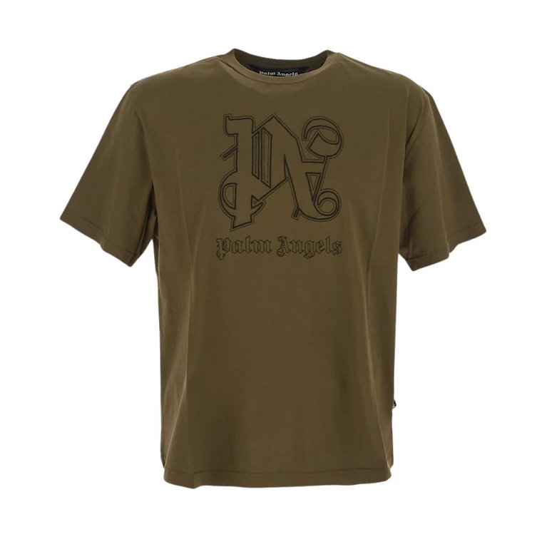 Khaki Monogram Crew Neck T-Shirt Palm Angels