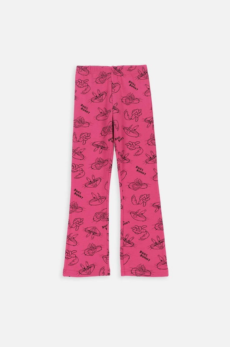 Coccodrillo legginsy dziecięce kolor różowy wzorzyste