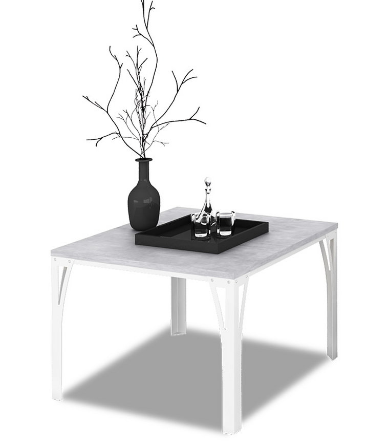 Nowoczesny stolik kawowy biały + beton - Horix 5X