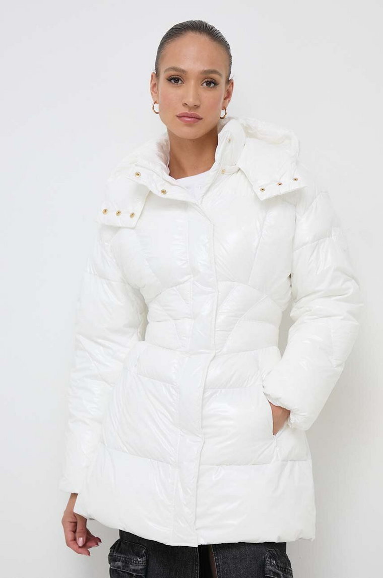 Pinko płaszcz damski kolor biały zimowy