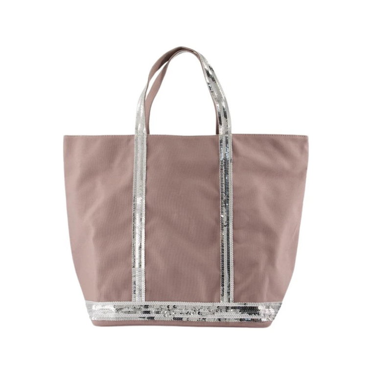 Szara Bawełniana Torba Shopper z Rhinestones Vanessa Bruno