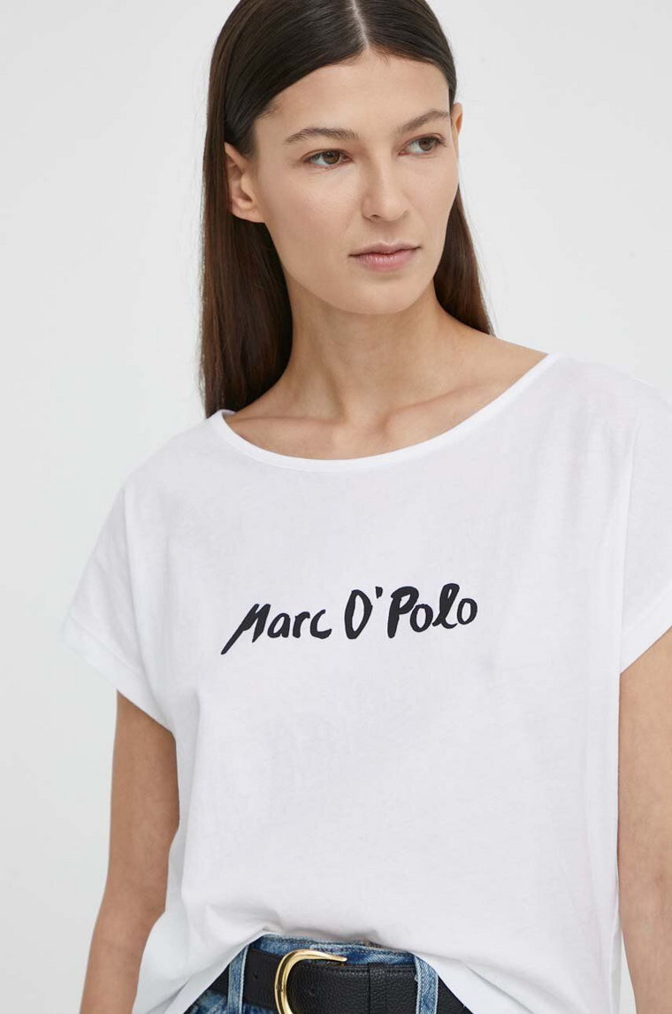 Marc O'Polo t-shirt bawełniany damski kolor biały 403206751377