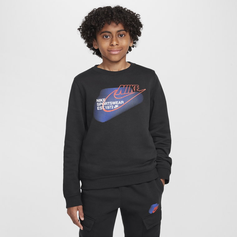 Bluza dresowa dla dużych dzieci (chłopców) z półokrągłym dekoltem Nike Sportswear Standard Issue - Zieleń